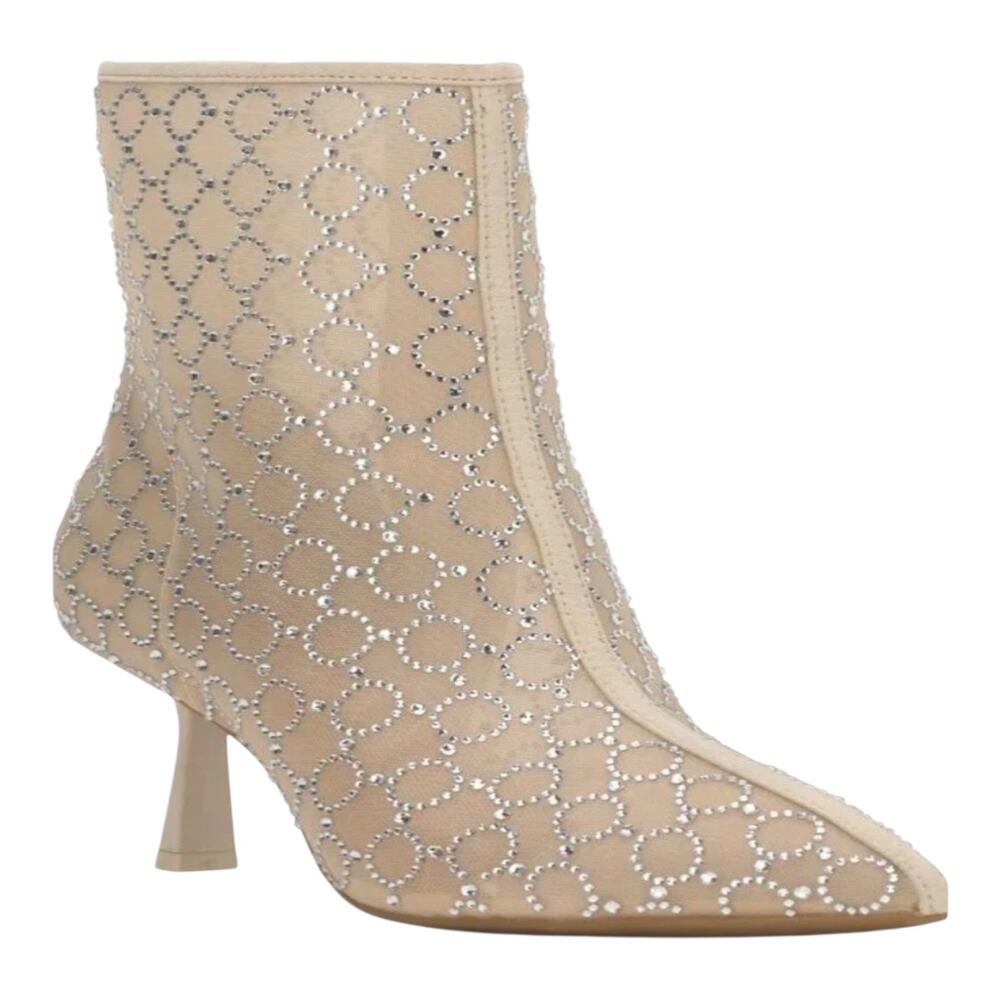 INC Women's Darissa Embellished Mesh Booties Beige Size 9 1/2 M